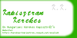 kapisztran kerekes business card